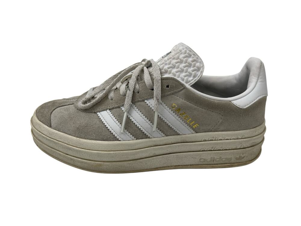 Adidas Gazelle Women's Gray White Suede Lace Up Low Top Sneakers Shoes Size 7.5